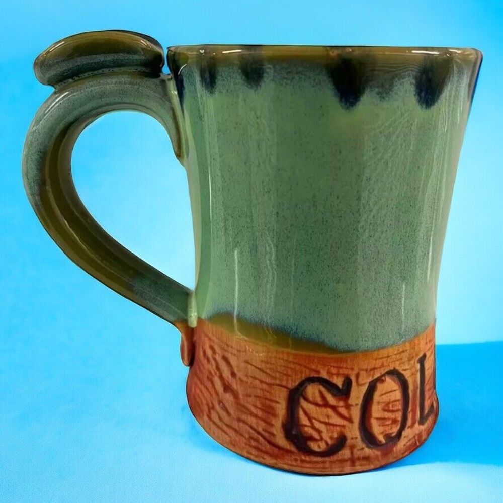 “Colorado” Wood Grain Artisan -Oversized- 5” x 6 1/4”Coffee / Tea Green Mug